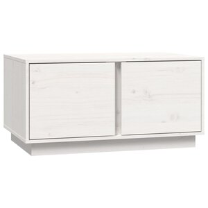 vidaXL Table basse Blanc 80x50x40 cm Bois massif de pin