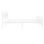vidaXL Cadre de lit métal avec tête de lit/pied de lit blanc 193x203cm