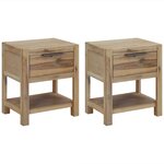 vidaXL Tables de chevet avec tiroirs 2 Pièces 40x30x48 cm Acacia solide