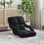 vidaXL Fauteuil de sol ajustable Noir Velours