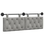 vidaXL Tête de lit suspendue Gris clair Velours