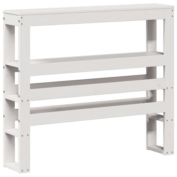 vidaXL Tête de lit avec étagères blanc 100 cm bois massif de pin