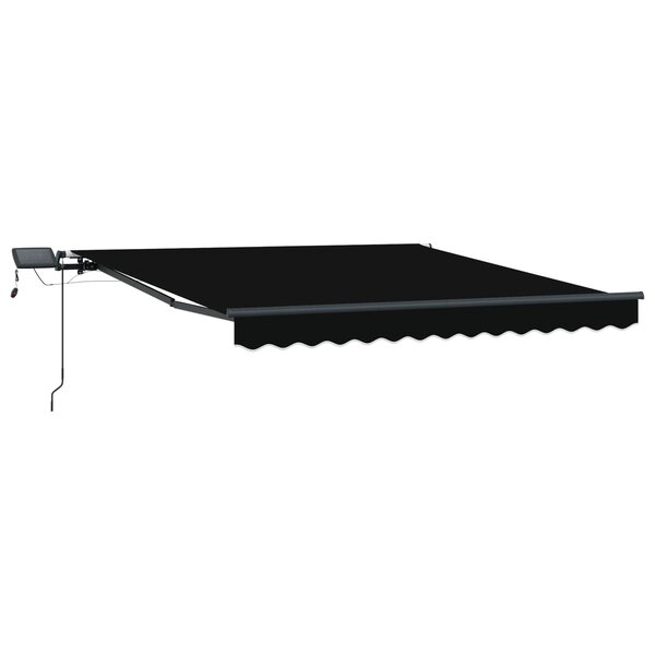 vidaXL Auvent Rétractable Noir 350 x 250 cm tissu