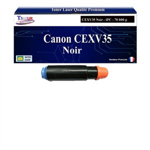 T3AZUR - Toner compatible avec Canon IR Advance DX8705  DX8786  DX8795  DX8905i  DX8986i  DX8995i remplace Canon CEXV35 (3764B002) Noir - 70 000 pages