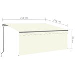 vidaXL Auvent rétractable manuel avec store et LED 3 5x2 5 m Crème