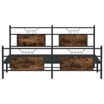 vidaXL Cadre de lit en métal sans matelas chêne fumé 180x200 cm