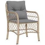 vidaXL Ensemble à manger de jardin coussins 5 Pièces mélange beige rotin