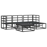 vidaXL Ensemble de canapé de jardin avec coussin 5 Pièces Noir Aluminium