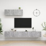 vidaXL Meubles TV 3 Pièces Gris béton Bois d'ingénierie