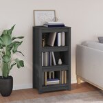 vidaXL Bibliothèque Gris 50x35x97 cm Bois de pin massif