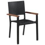 vidaXL Ensemble de Jardin 7 Pièces Noir Poly Rattan
