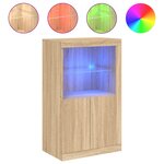 vidaXL Armoire latérale avec lumières LED chêne sonoma