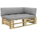 vidaXL Canapé d'angle palette de jardin vert bois de pin imprégné
