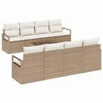 vidaXL Ensemble de canapé de jardin 9 Pièces Beige  Crème 55 x 55 x 37 cm