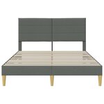 vidaXL Cadre de lit avec tête de lit Gris foncé 120 x 200 cm Tissu