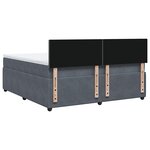 vidaXL Sommier à lattes de lit et matelas Gris foncé 180x200cm Velours