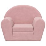 vidaXL Canapé-lit pour enfants rose peluche douce