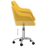 Vidaxl chaises pivotantes à manger lot de 2 jaune tissu