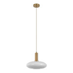 Lampe elipsoïde en suspension en verre blanc Ø 28 cm cordon de 150 cm