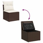 vidaXL Salon de jardin avec coussins 7 Pièces marron résine tressée