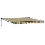 vidaXL Auvent Rétractable Vert et jaune 400x300 cm tissu