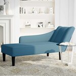 vidaXL Fauteuil long avec accoudoir droit bleu velours