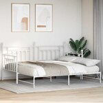 vidaXL Cadre de lit de jour avec tête de lit Blanc 100 x 190 cm Acier