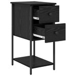 vidaXL Cabinet de chevet avec tiroir 2 Pièces Chêne noir 32 x 42 x 70 cm