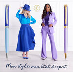 Stylo plume waterman hémisphère  laque violette  finition en plaqué or  plume moyenne plaqué or  coffret cadeau