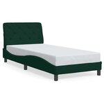 vidaXL Cadre de lit avec LED sans matelas vert foncé 80x200 cm velours