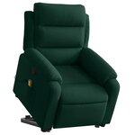 vidaXL Fauteuil inclinable Vert foncé Velours