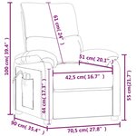 vidaXL Fauteuil électrique de massage Gris clair Tissu