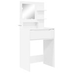 vidaXL Tables de maquillage pour chambre avec tiroir Blanc brillant