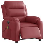 vidaXL Fauteuil de massage inclinable électrique rouge bordeaux