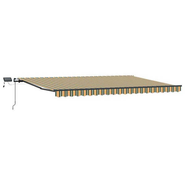 vidaXL Auvent Rétractable Vert et jaune 500 ×350 cm tissu