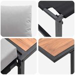 vidaXL Ensemble de salle à manger pour jardin 2 Pièces Gris clair Acier
