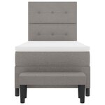 vidaXL Lit à ressorts avec matelas Taupe 90 x 200 cm tissu