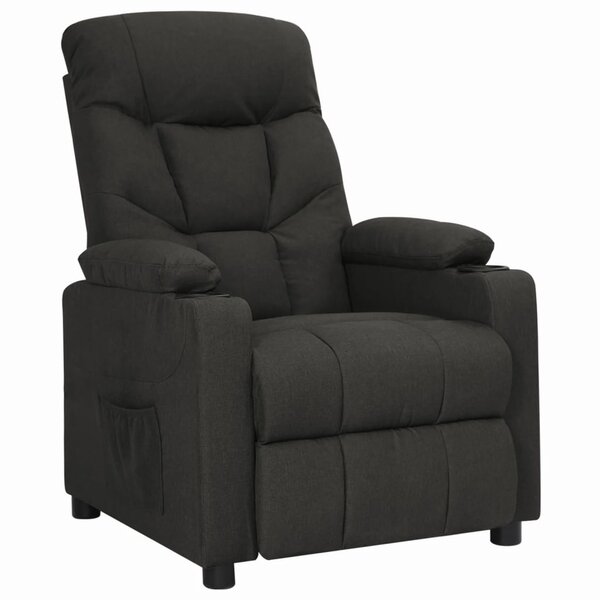 vidaXL Fauteuil inclinable Noir Tissu
