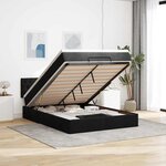 vidaXL Lit ottoman avec matelas noir 140x190 cm tissu