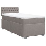 vidaXL Sommier à lattes de lit avec matelas Taupe 100x200 cm Tissu