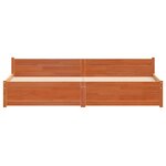 vidaXL Cadre de lit Brun cire 205.5 x 95.5 x 51 cm Pin massif