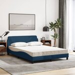 vidaXL Lit avec matelas Dover bleu 140x190 cm tissu