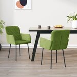 vidaXL Chaises à manger lot de 2 Vert clair Velours