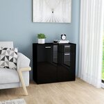 Vidaxl buffet noir brillant 80x36x75 cm aggloméré