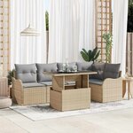 vidaXL Ensemble de canapé de jardin 6 Pièces Beige 100 x 55 x 73 cm