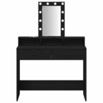 vidaXL Table de Toilette Noir 100 x 41 x 140 cm Bois d'ingénierie