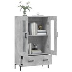 vidaXL Buffet haut gris béton 69 5x31x115 cm bois d'ingénierie