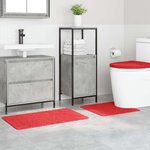 vidaXL Ensemble de tapis de bain antidérapants 3 Pièces Rouge PP