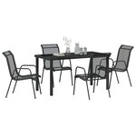 vidaXL Ensemble de salle à manger pour jardin 5 Pièces Noir
