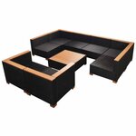 Vidaxl salon de jardin 9 pièces avec coussins résine tressée noir